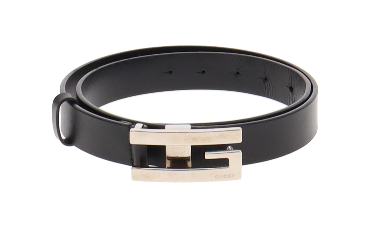 Gucci black silver on sale belt