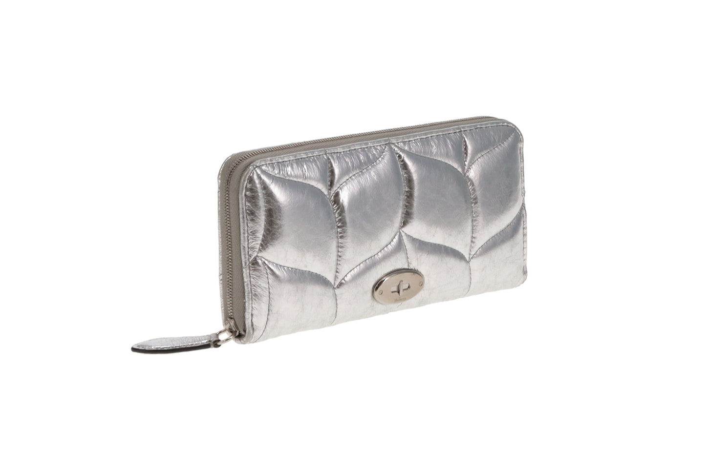 Mulberry Softie Metallic Crinkled Leather 8 CC Zip Wallet