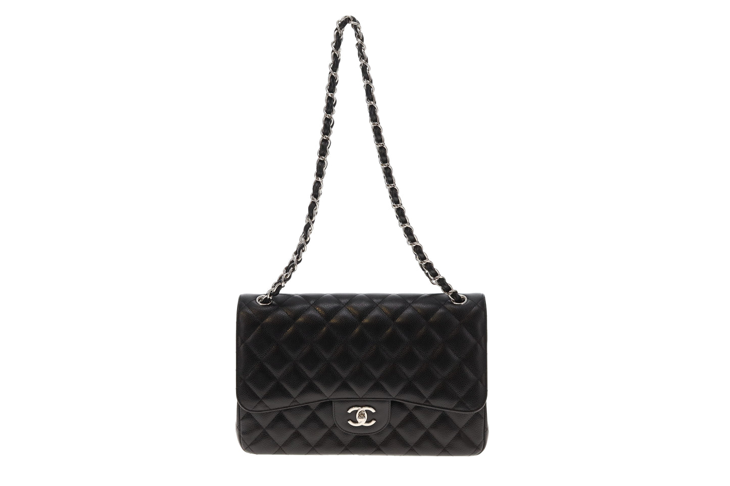 Chanel Black Caviar SHW Classic Jumbo Double Flap Bag 2017 (23 series) 2