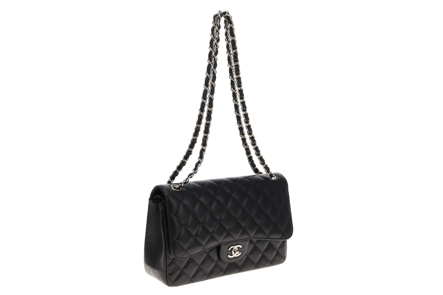 Chanel Black Caviar SHW Classic Jumbo Double Flap Bag 2017 (23 series) 2