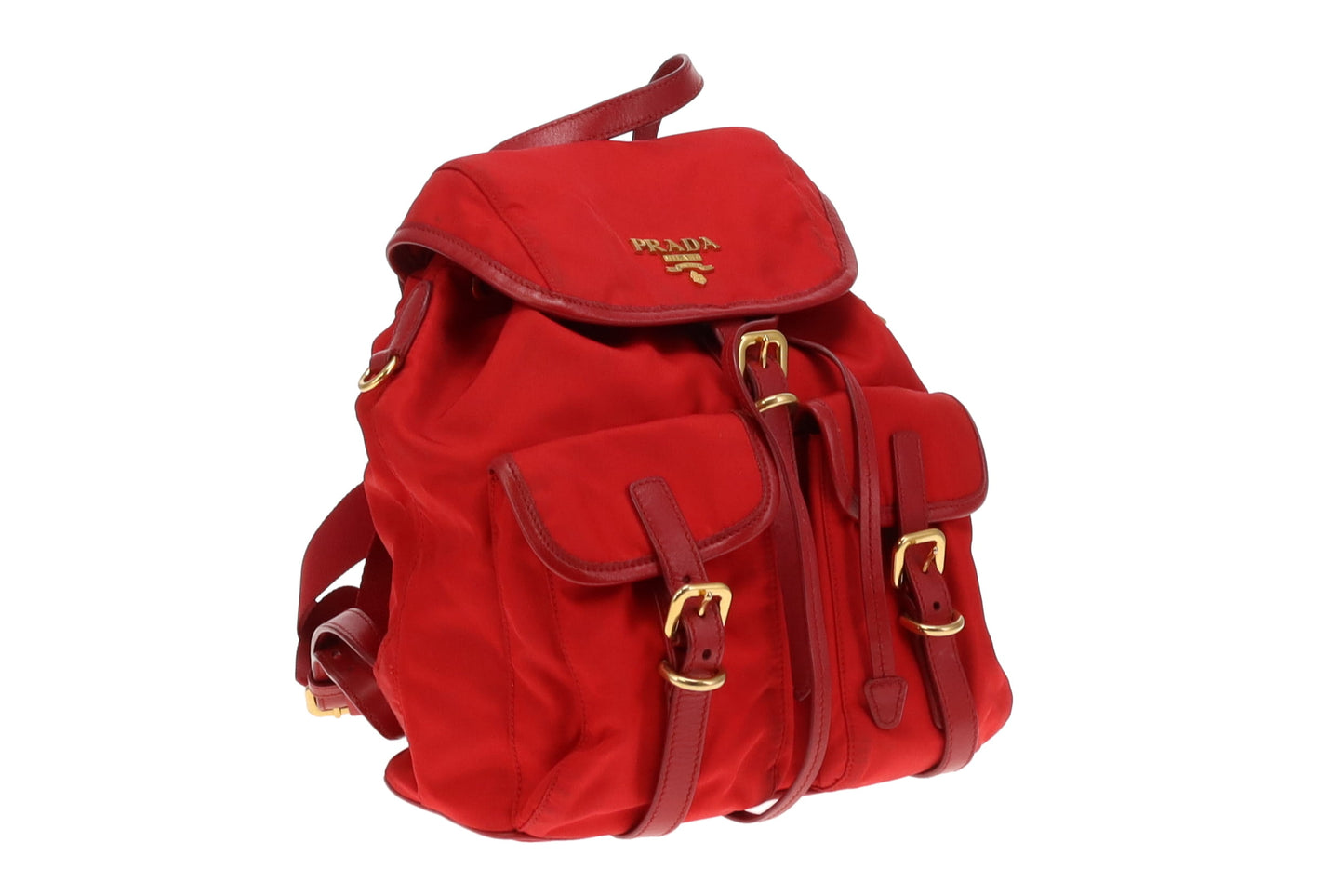 Prada Red Nylon and GHW Vintage Twin Pocket Backpack