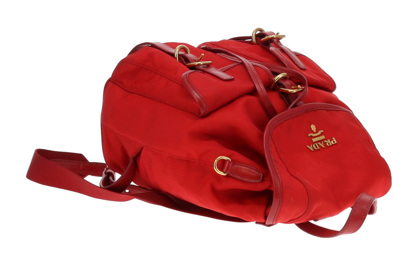 Prada Red Nylon and GHW Vintage Twin Pocket Backpack