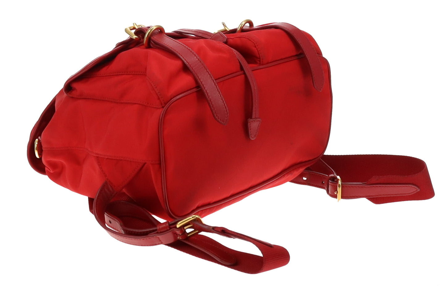 Prada Red Nylon and GHW Vintage Twin Pocket Backpack