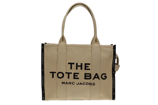 Marc Jacobs Beige and Black Logo The Large Tote Bag