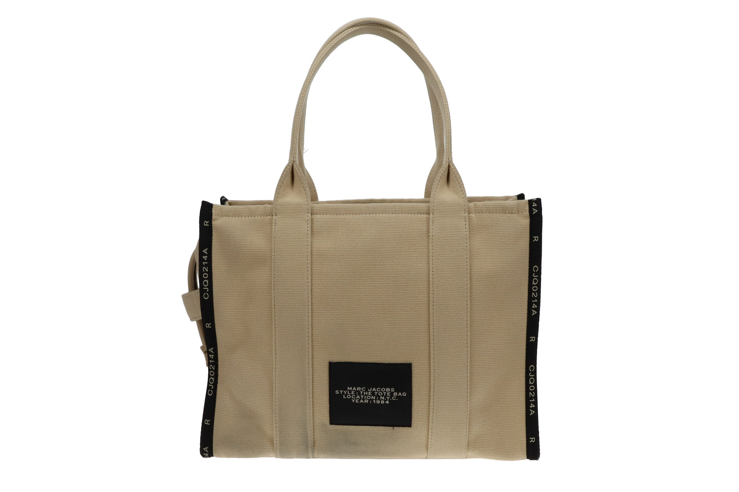 Marc Jacobs Beige and Black Logo The Large Tote Bag