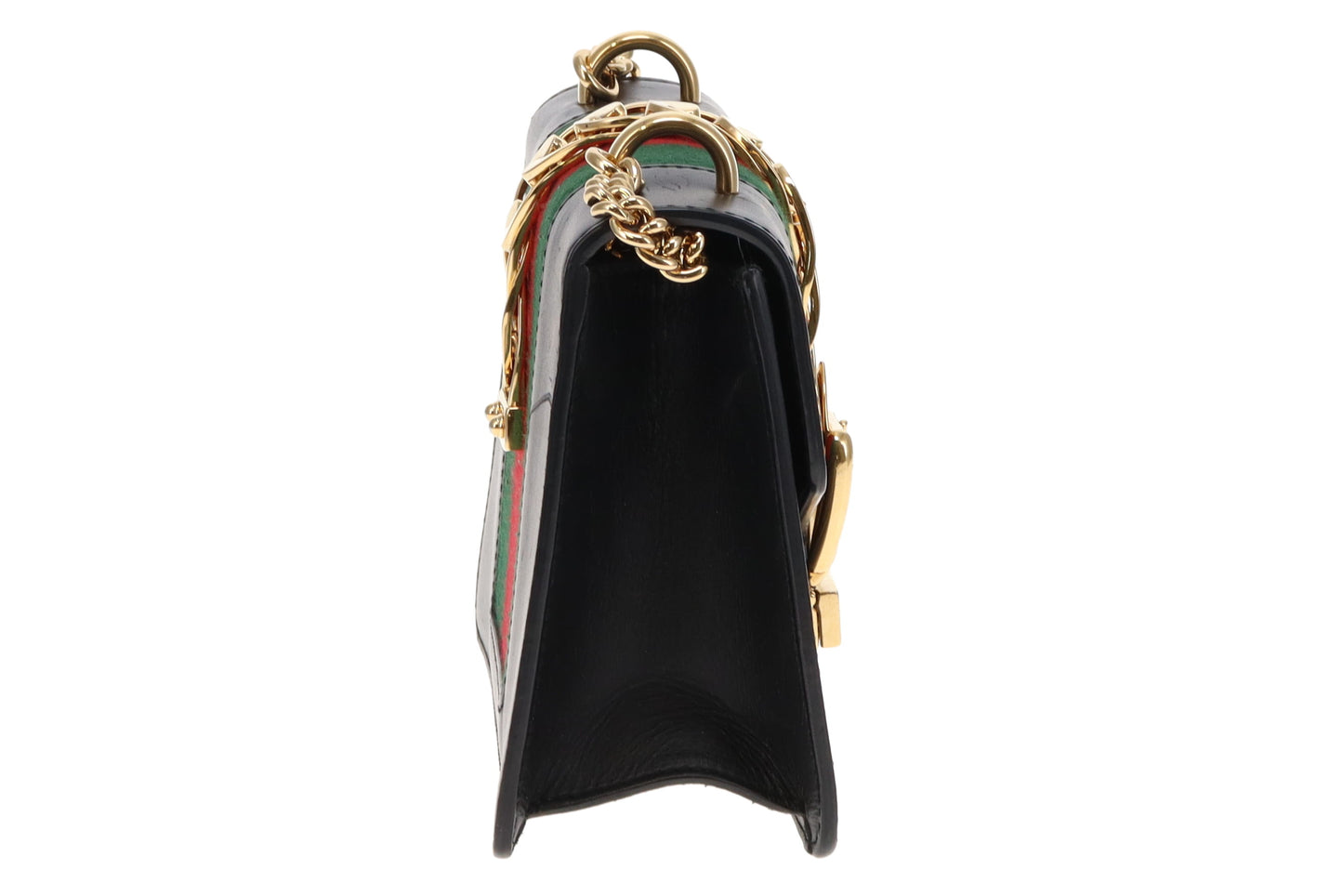 Gucci Black Smooth Leather Mini Sylvie Chain Bag