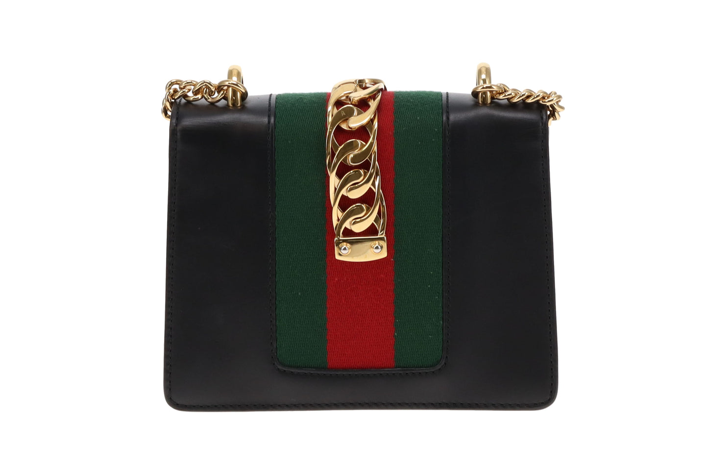 Gucci Black Smooth Leather Mini Sylvie Chain Bag