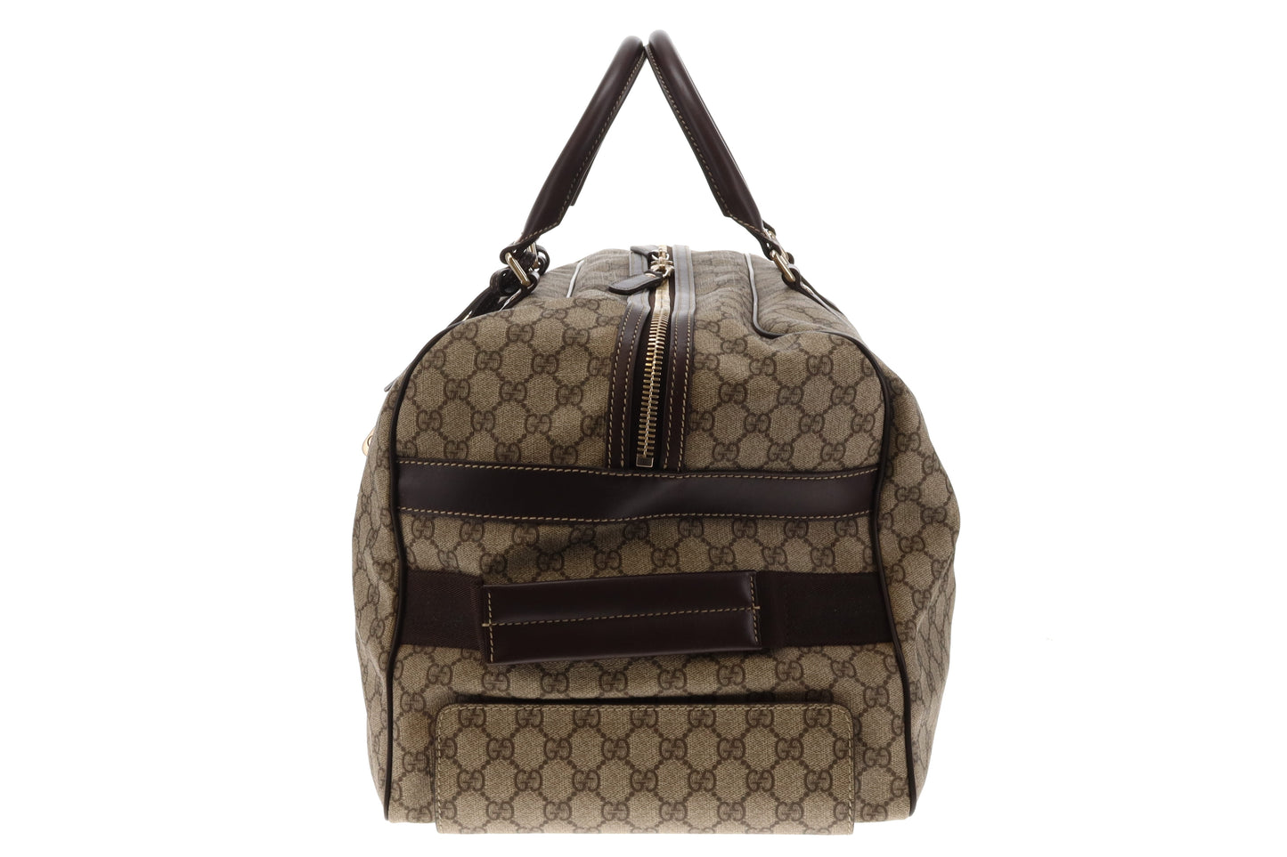 Gucci GG Supreme and Ebony Leather Large Carry On Duffle Trolley Luggage