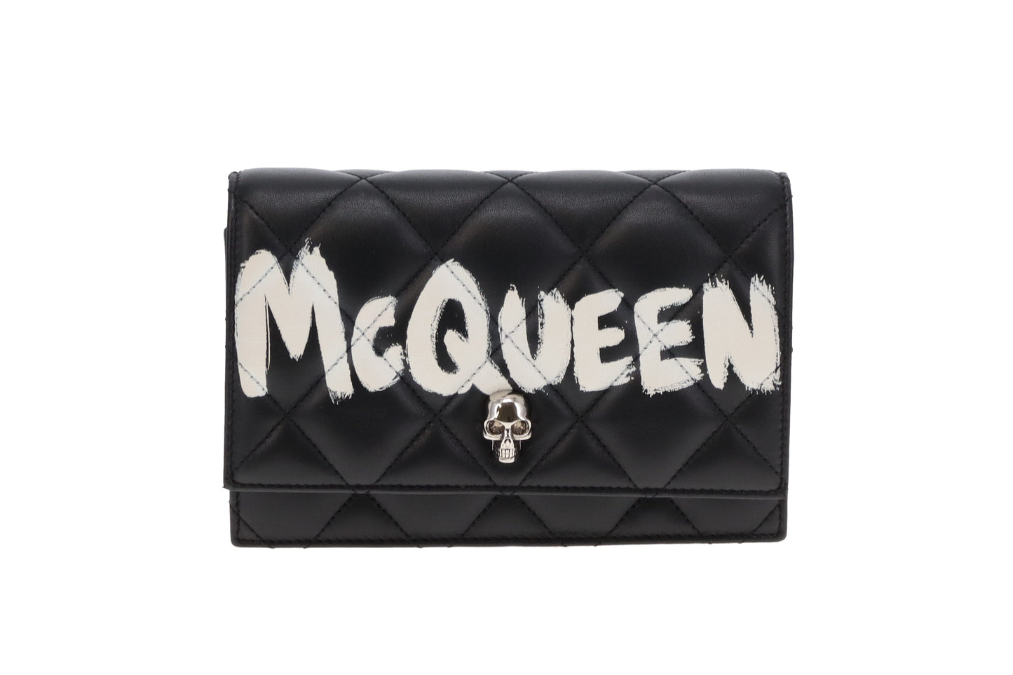 Alexander McQueen Black Grafitti Skull Small Cross Body SH