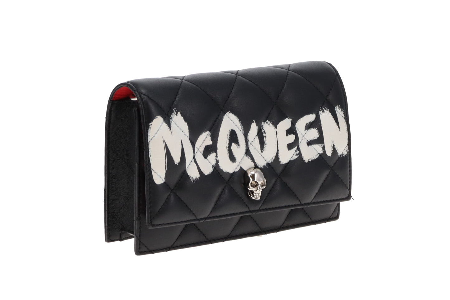 Alexander McQueen Black Grafitti Skull Small Cross Body SH