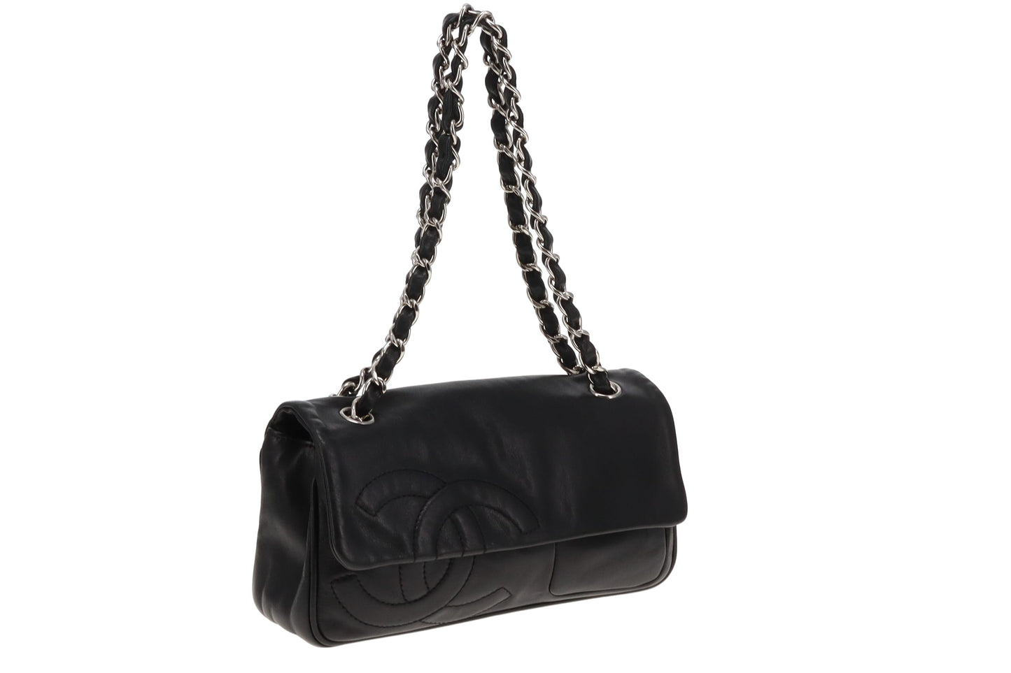 Chanel Black Diagonal CC Flap Bag 2006/08