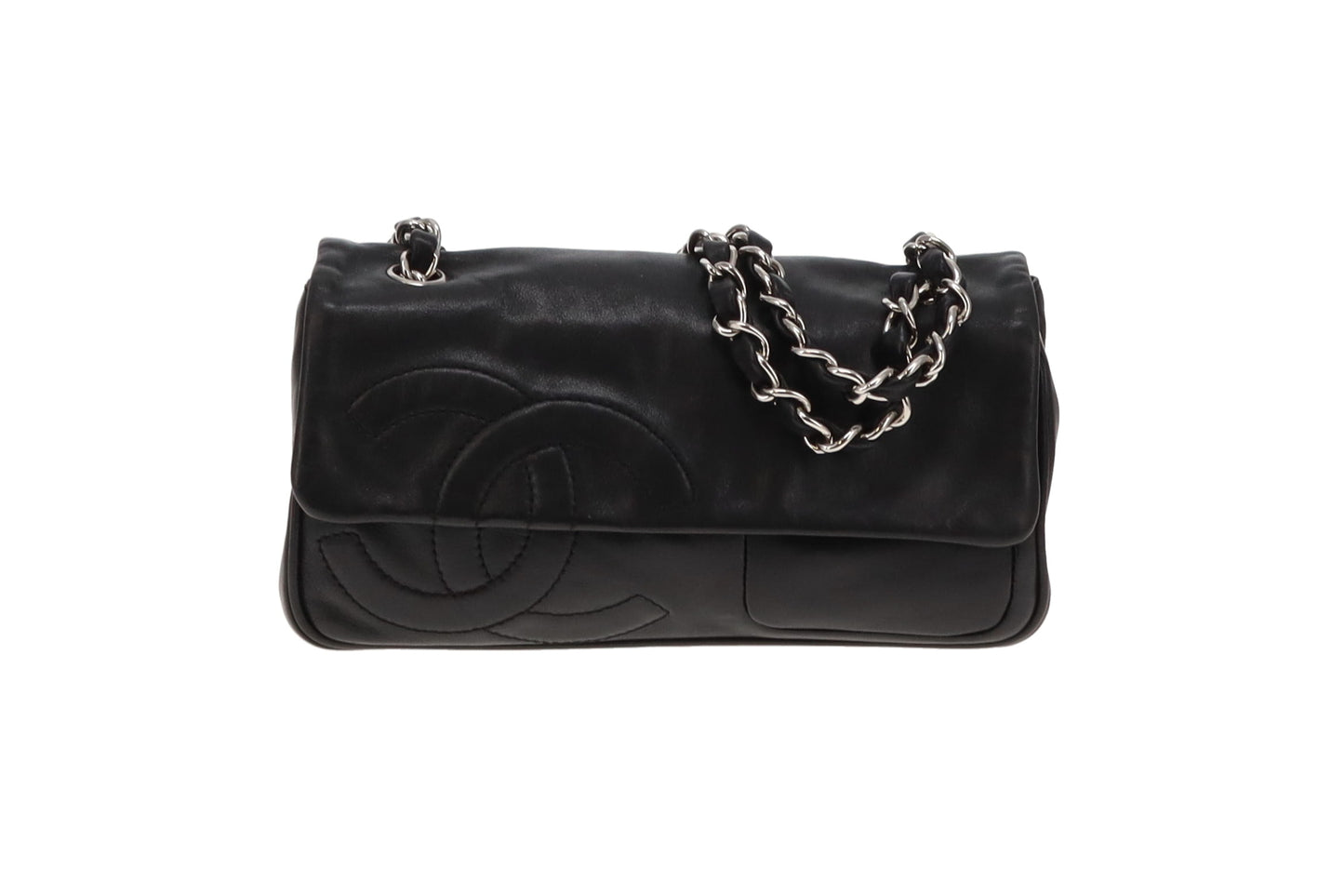 Chanel Black Diagonal CC Flap Bag 2006/08