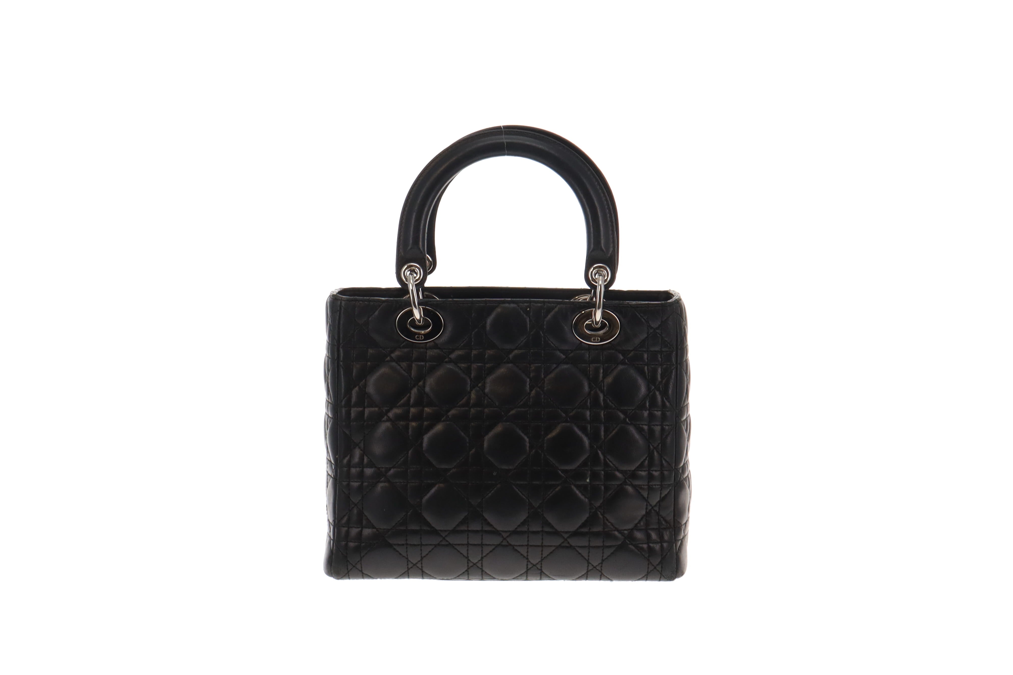 Miss dior bag in black lambskin sale