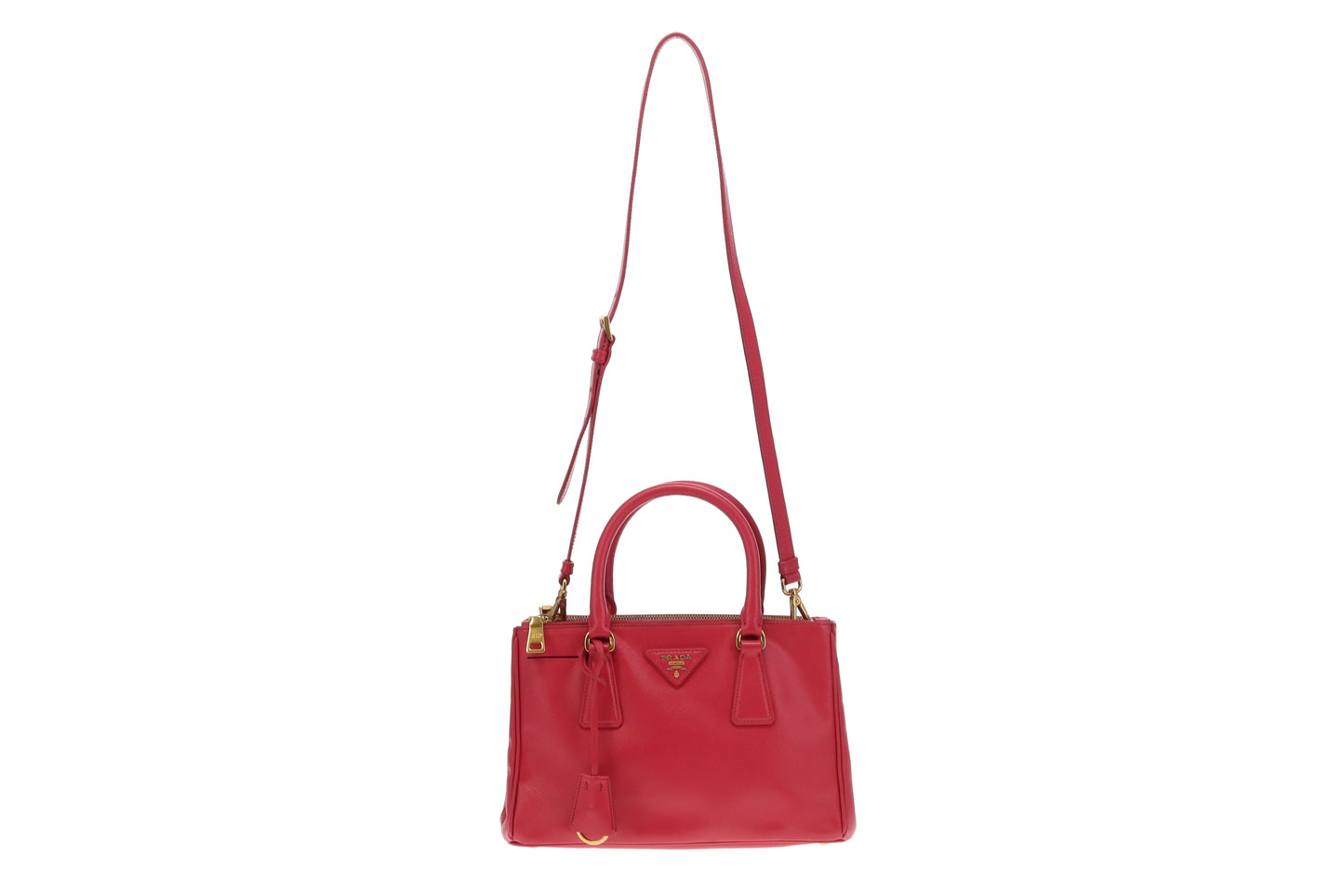 Prada Small Saffiano Leather Galleria Tote With Strap Pink