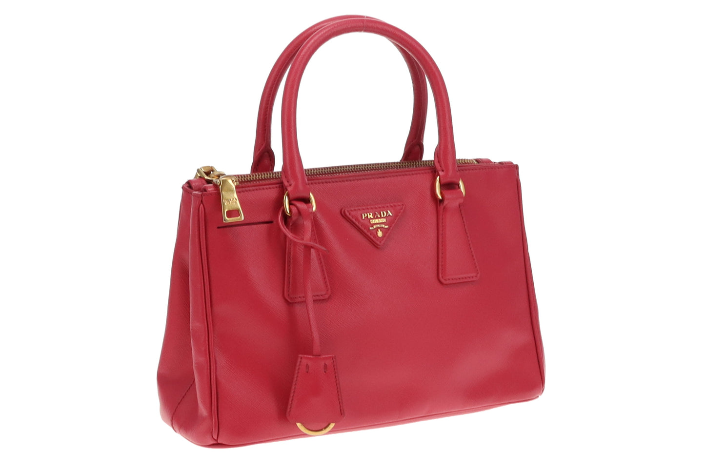 Prada Small Saffiano Leather Galleria Tote With Strap Pink