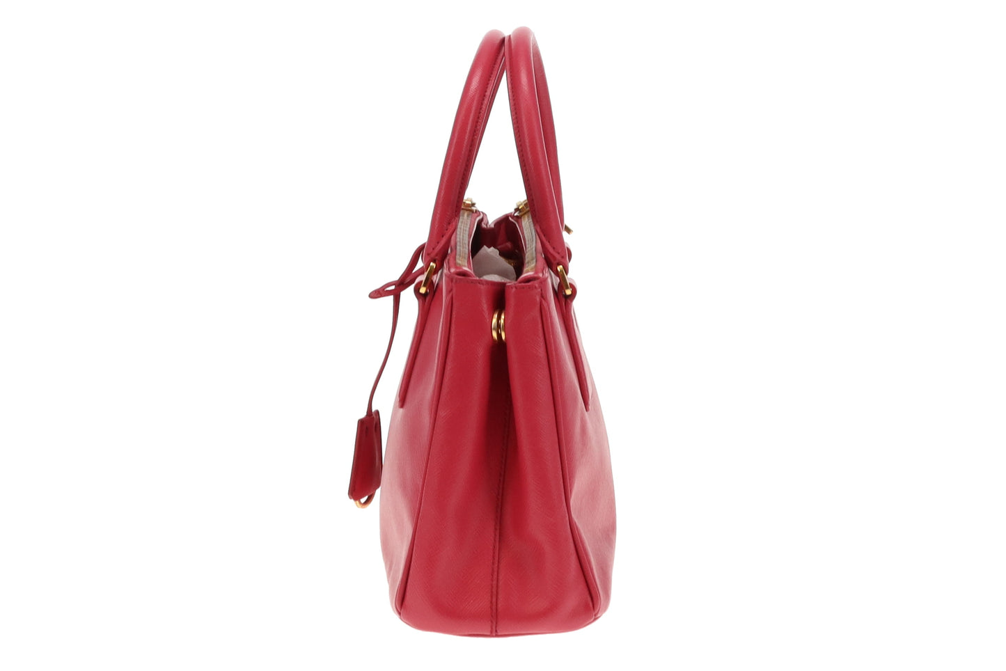 Prada Small Saffiano Leather Galleria Tote With Strap Pink