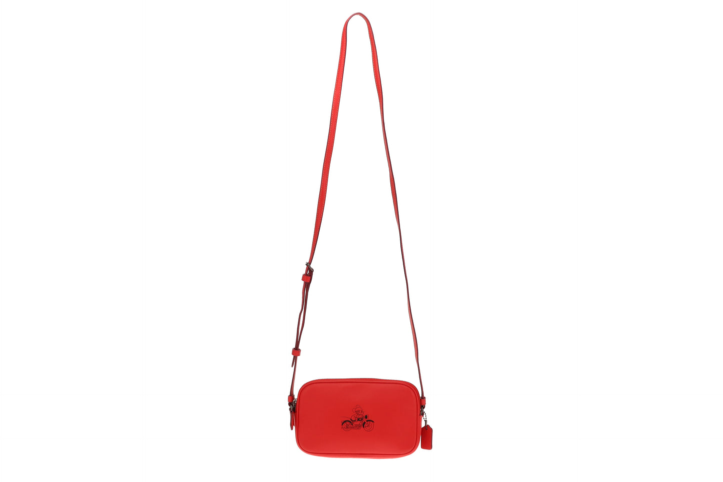 Coach Red Mickey Mouse On Motorcycle Crossbody