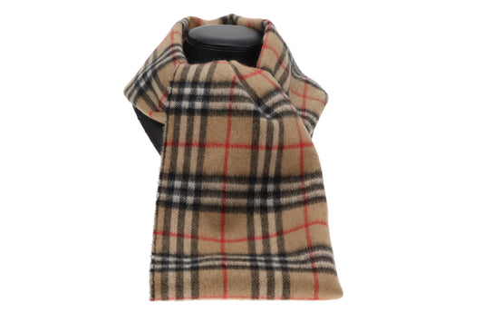 Burberry Check and Black 100% Cashmere Scarf