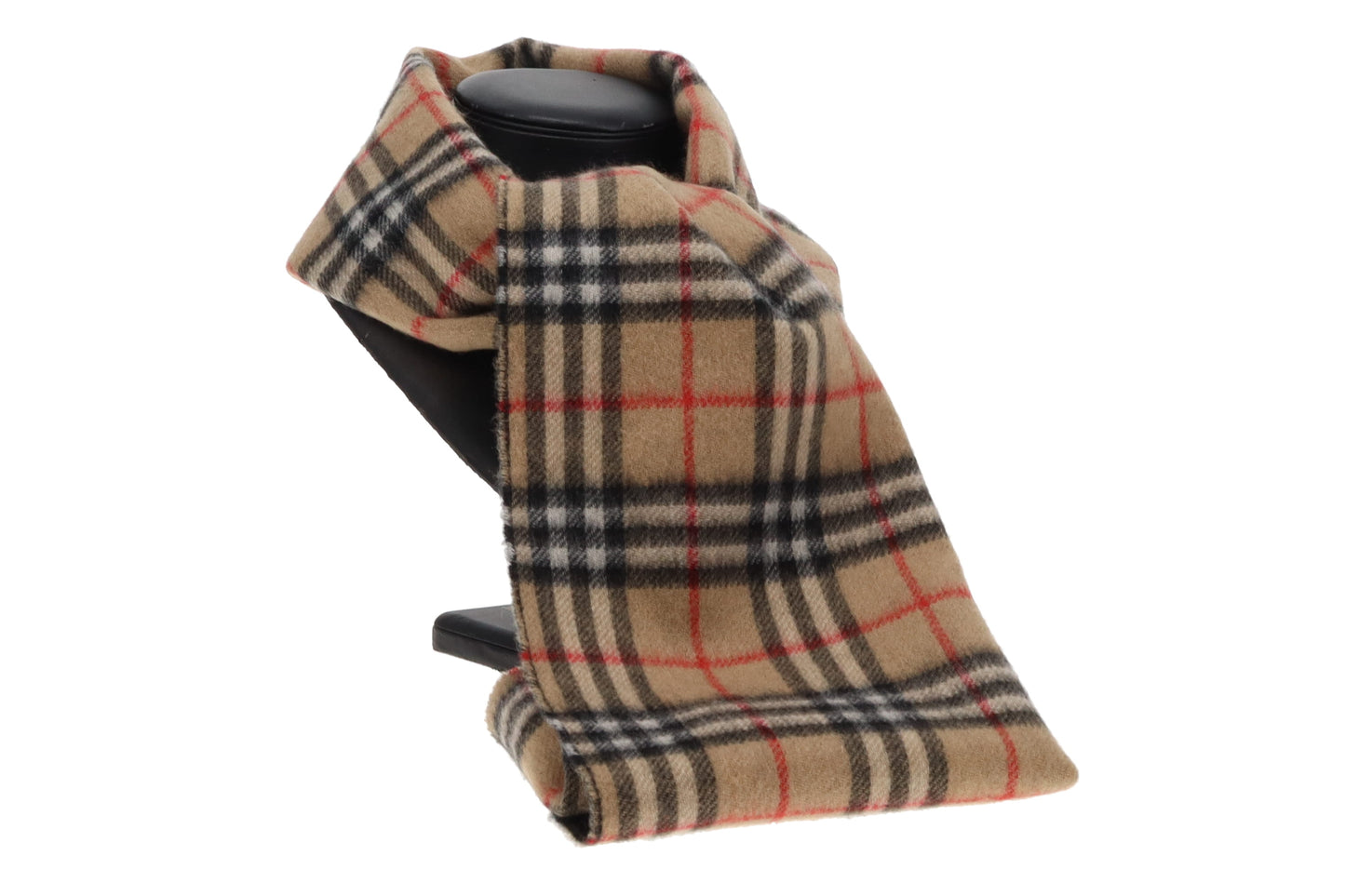 Burberry Check and Black 100% Cashmere Scarf