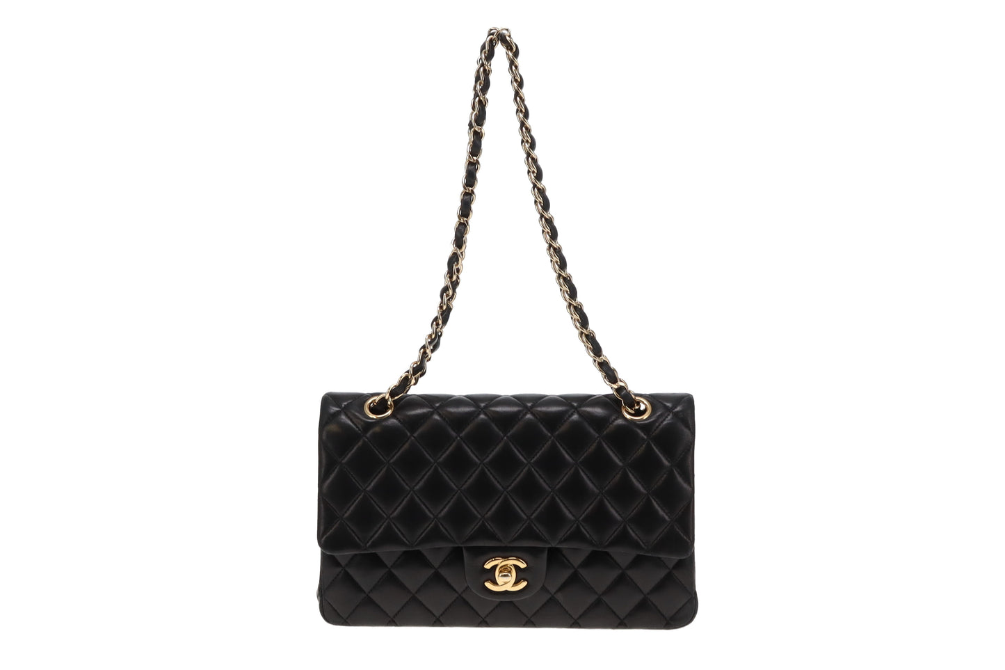 Chanel Black Lambskin GHW Classic Medium Double Flap Bag 2013/14