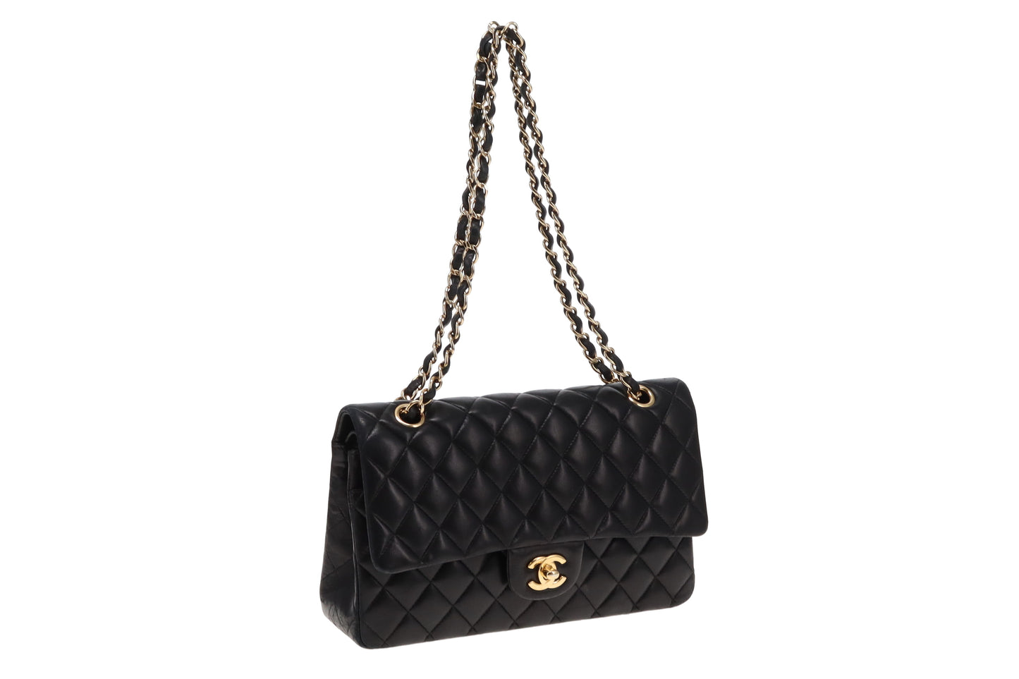 Chanel Black Lambskin GHW Classic Medium Double Flap Bag 2013/14