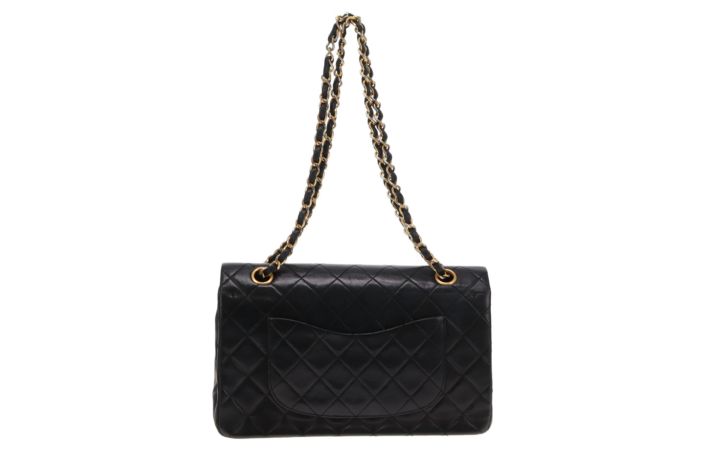 Chanel Vintage Black Lambskin Classic Double Flap Bag 1989/91