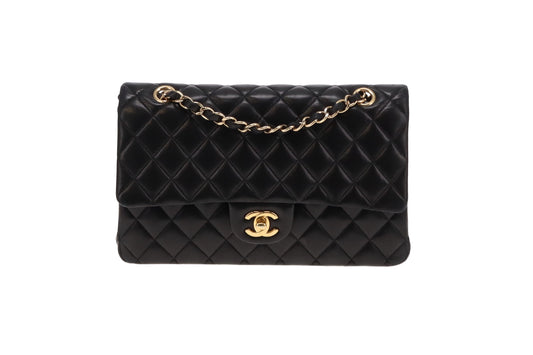 Chanel Black Lambskin GHW Classic Medium Double Flap Bag 2013/14