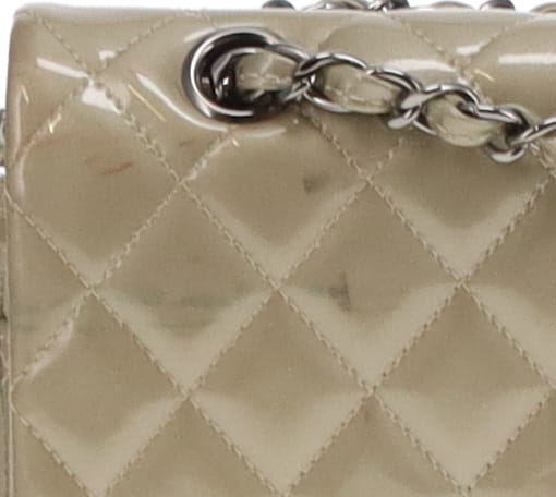 Chanel Metallic Sage Green Patent Classic Medium Double Flap Bag 2012/13