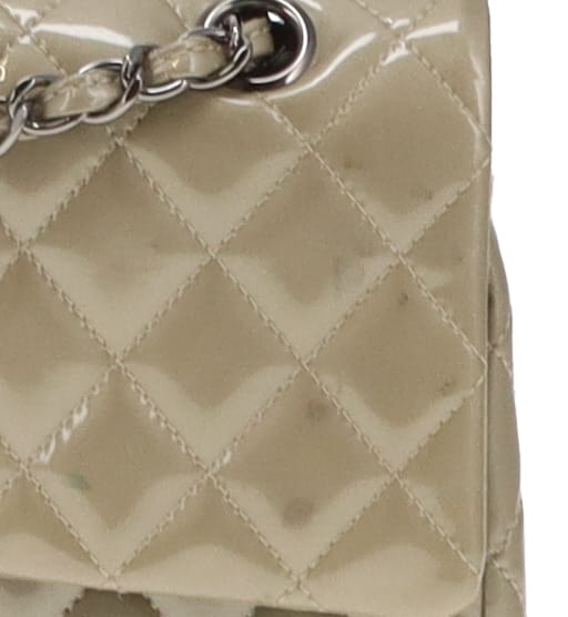 Chanel Metallic Sage Green Patent Classic Medium Double Flap Bag 2012/13