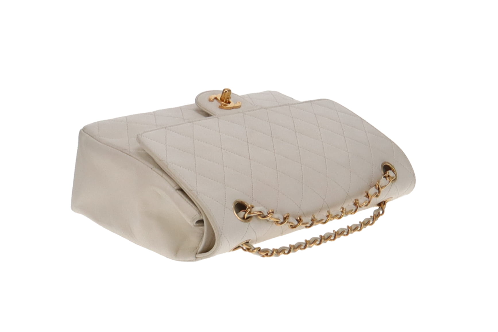 Chanel white classic flap bag sale