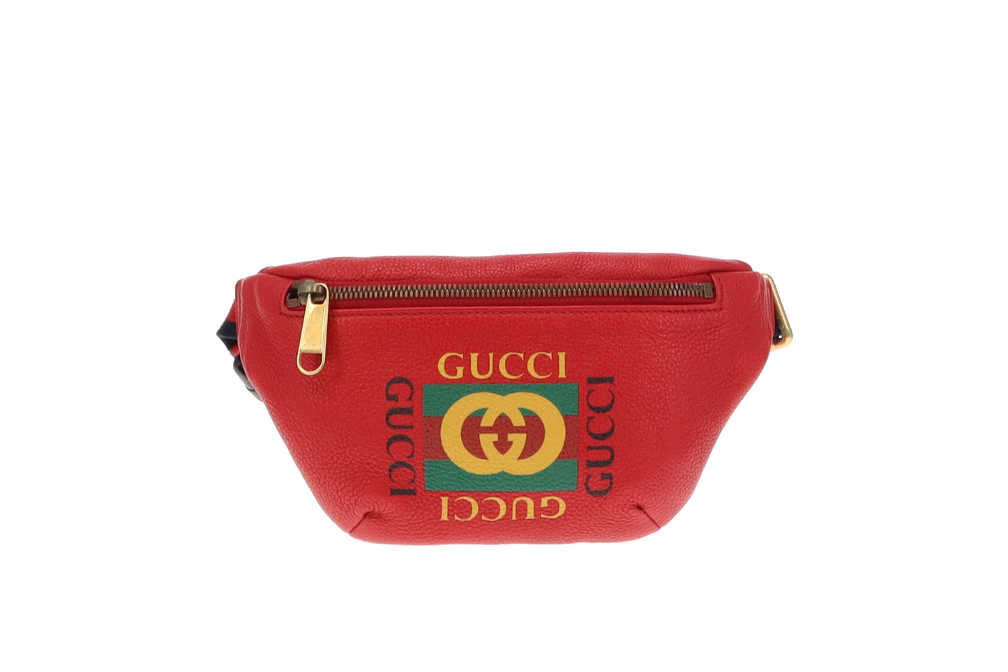 Gucci Red Leather Logo Small Waist Bag