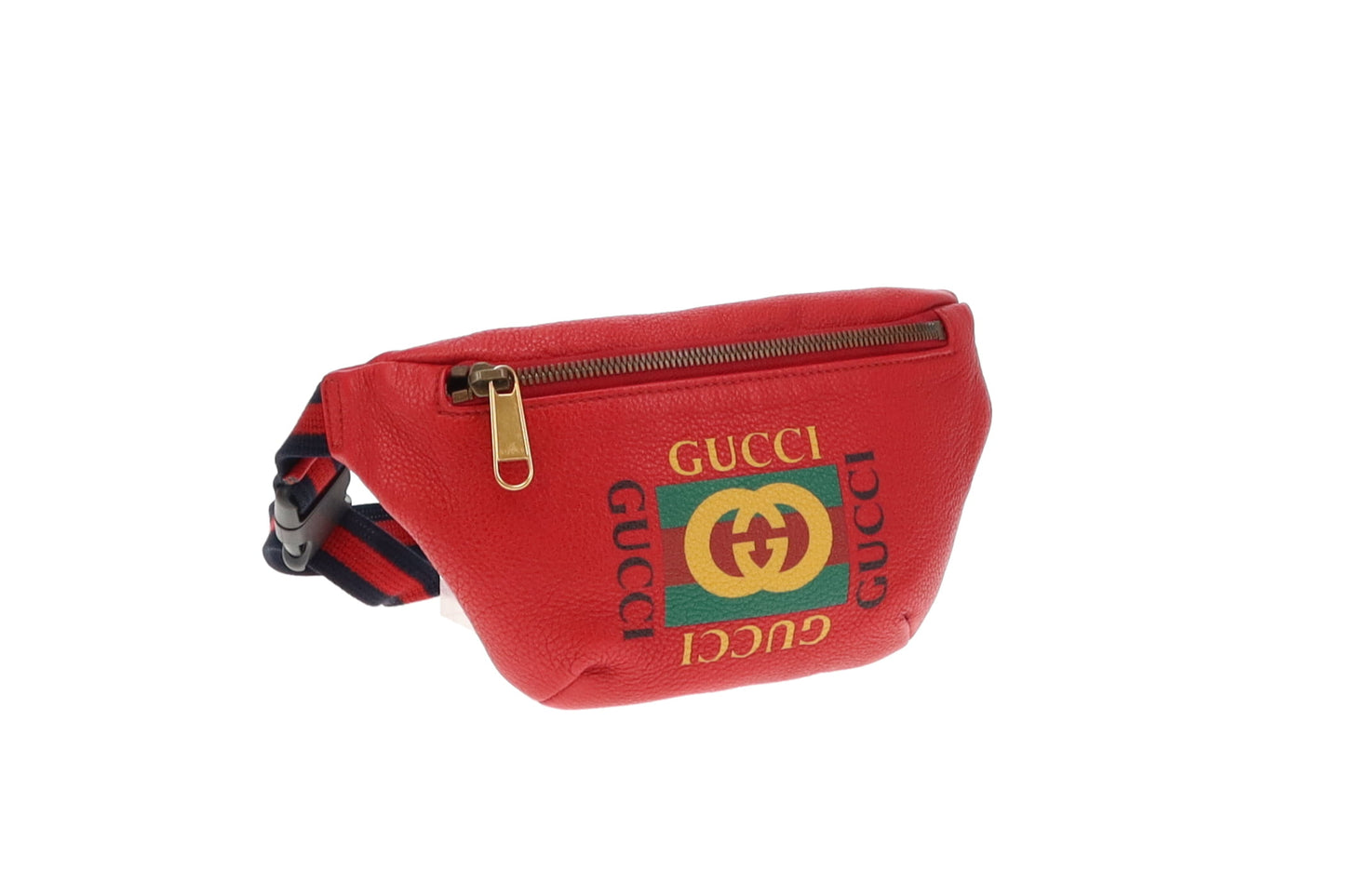 Gucci Red Leather Logo Small Waist Bag