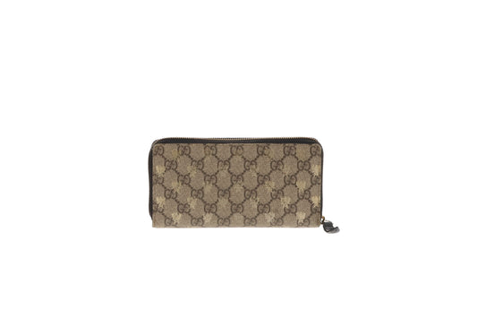 Gucci GG Supreme and Bee Print Long Zipped Wallet