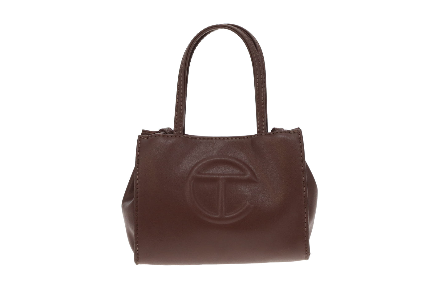 Telfar Chocolate Faux Leather Small Shopping Bag