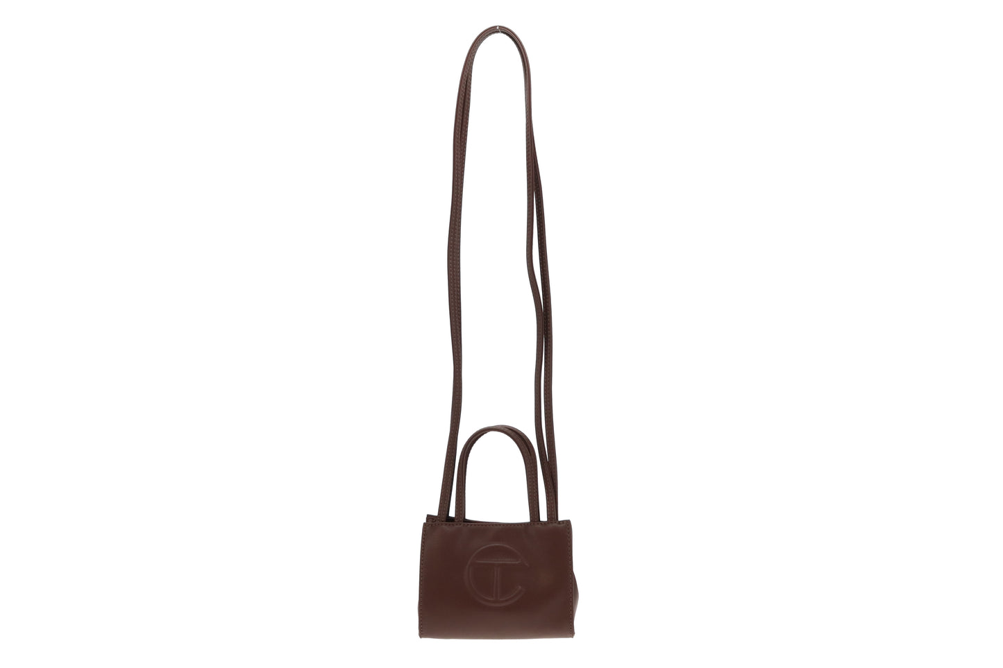 Telfar Chocolate Faux Leather Small Shopping Bag