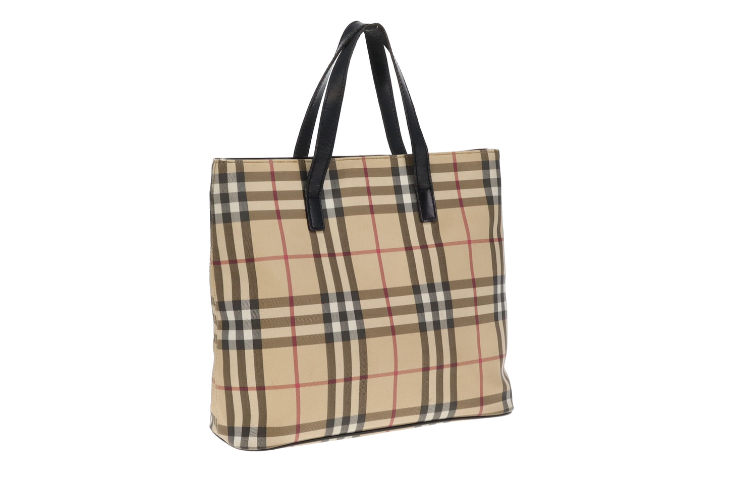 Burberry Check Coated Canvas Tote Bag