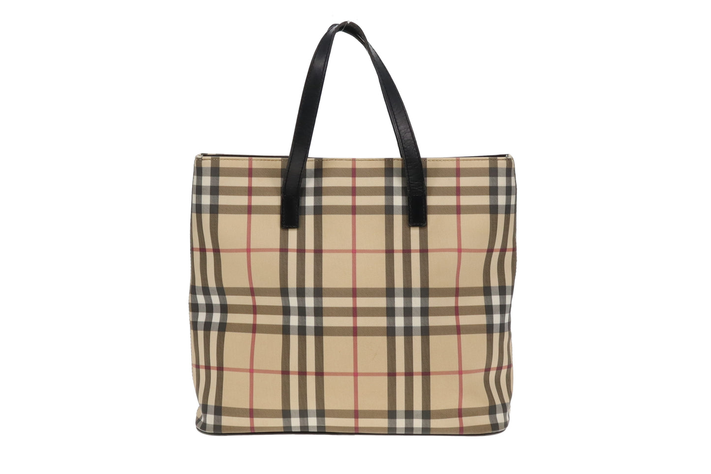 Burberry Check Coated Canvas Tote Bag