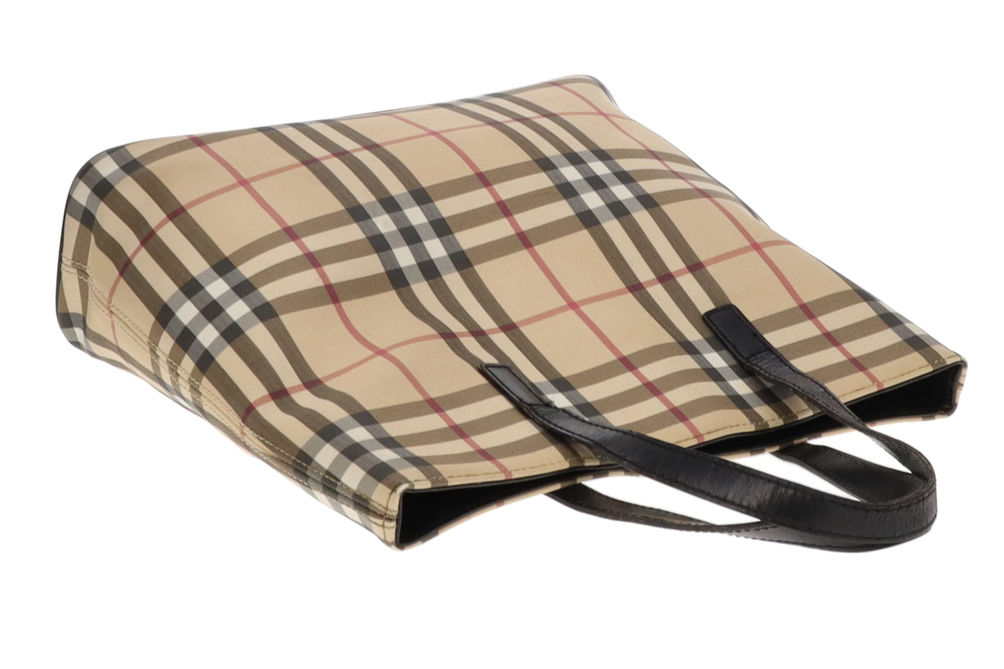 Burberry Check Coated Canvas Tote Bag