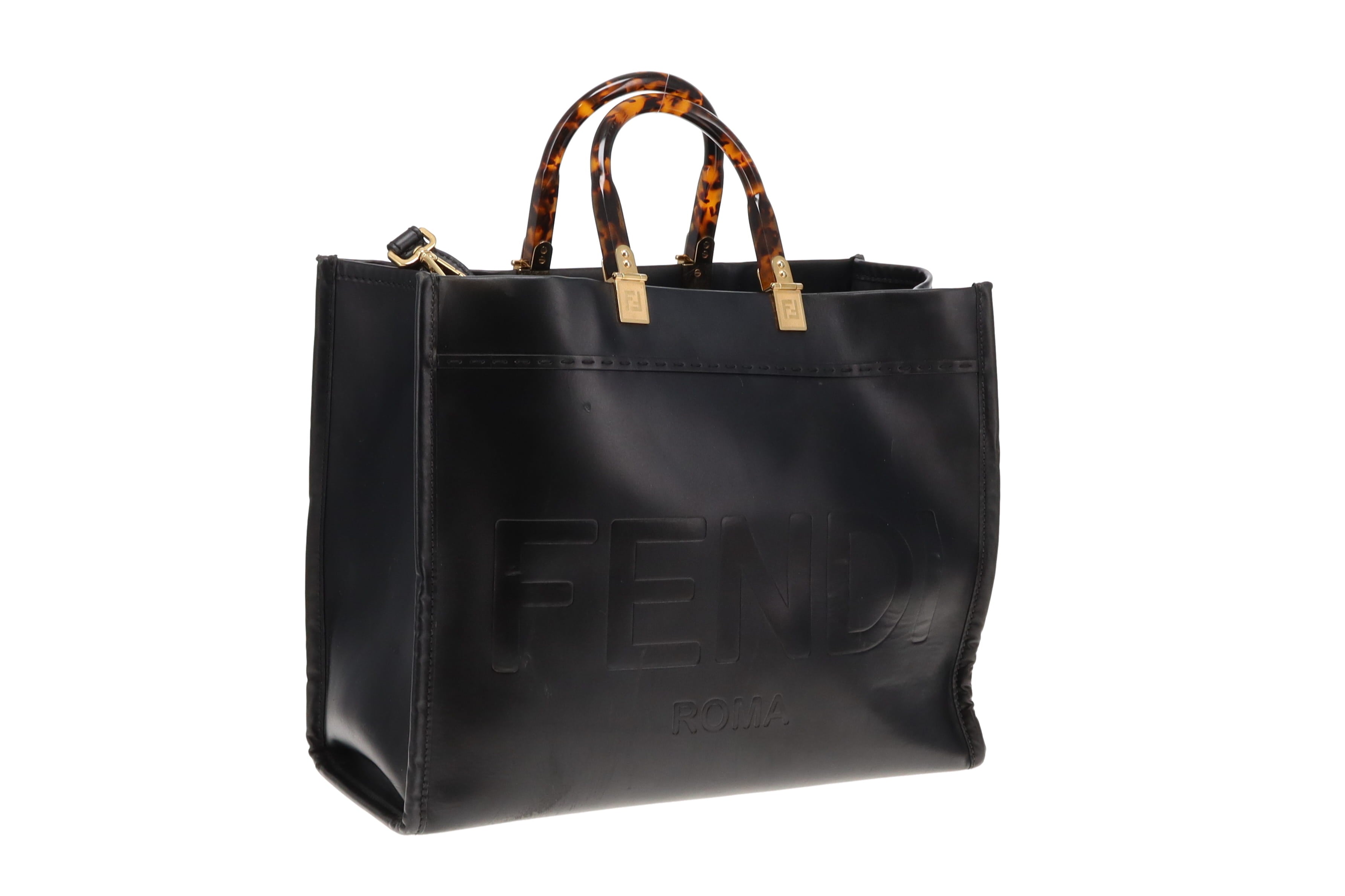 Fendi logo shopper tote deals