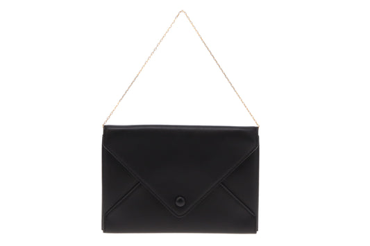 The Row Smooth Leather Black Enveope Mini Chain Bag