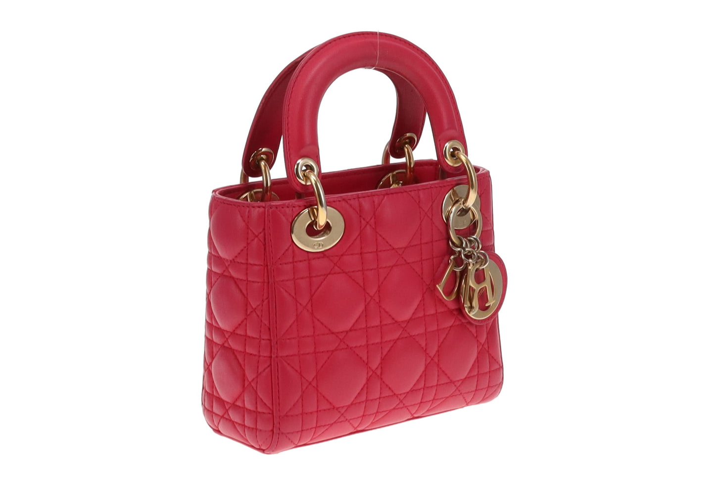 Dior Pink Lambskin Cannage Mini Lady Dior Bag 2014