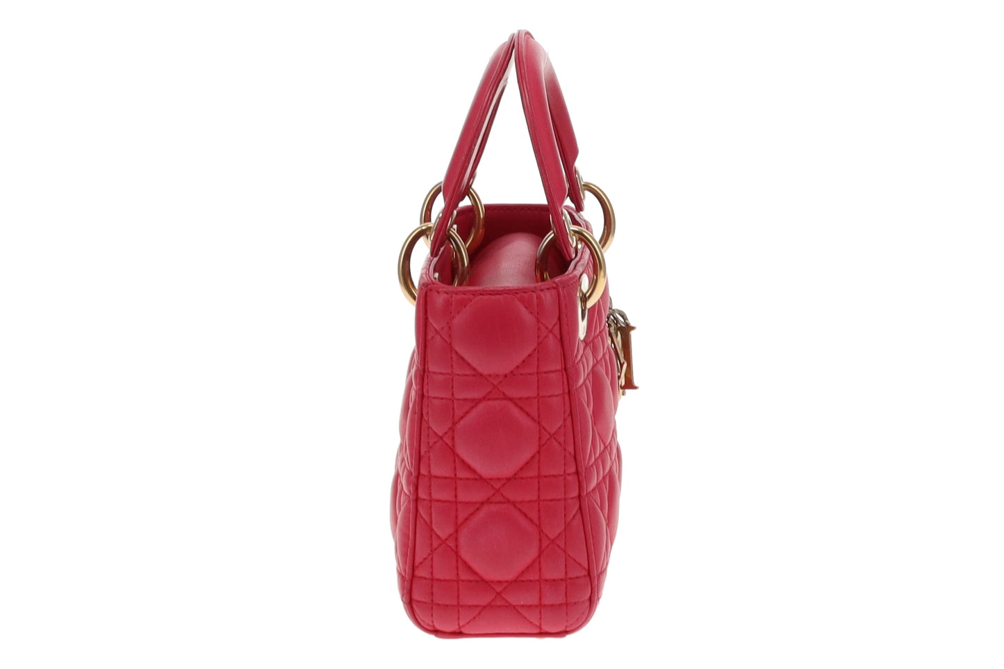 Dior Pink Lambskin Cannage Mini Lady Dior Bag 2014