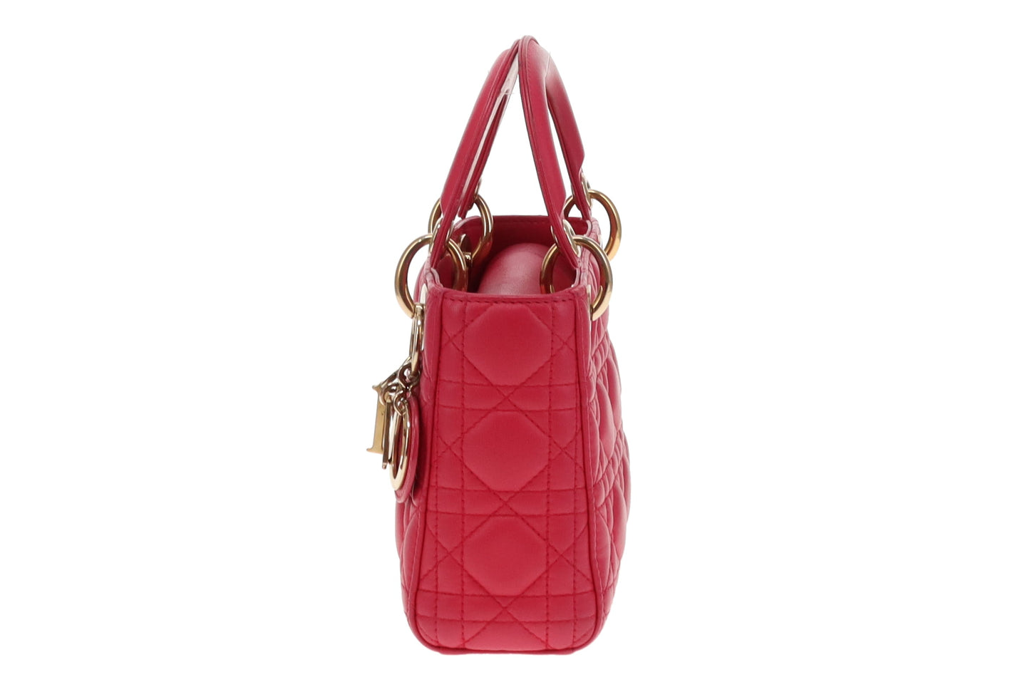 Dior Pink Lambskin Cannage Mini Lady Dior Bag 2014