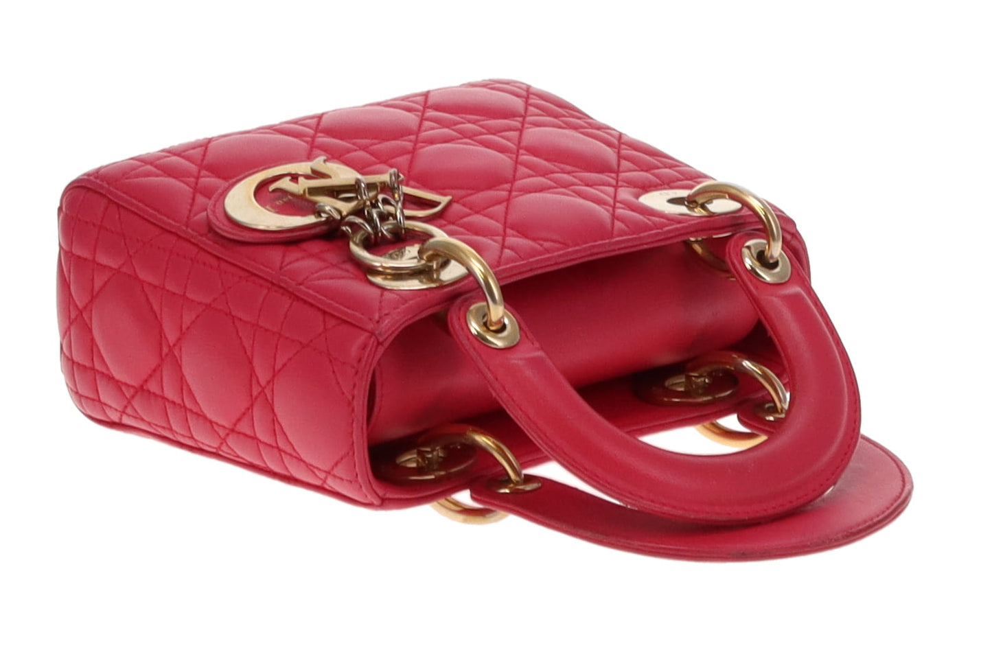 Dior Pink Lambskin Cannage Mini Lady Dior Bag 2014