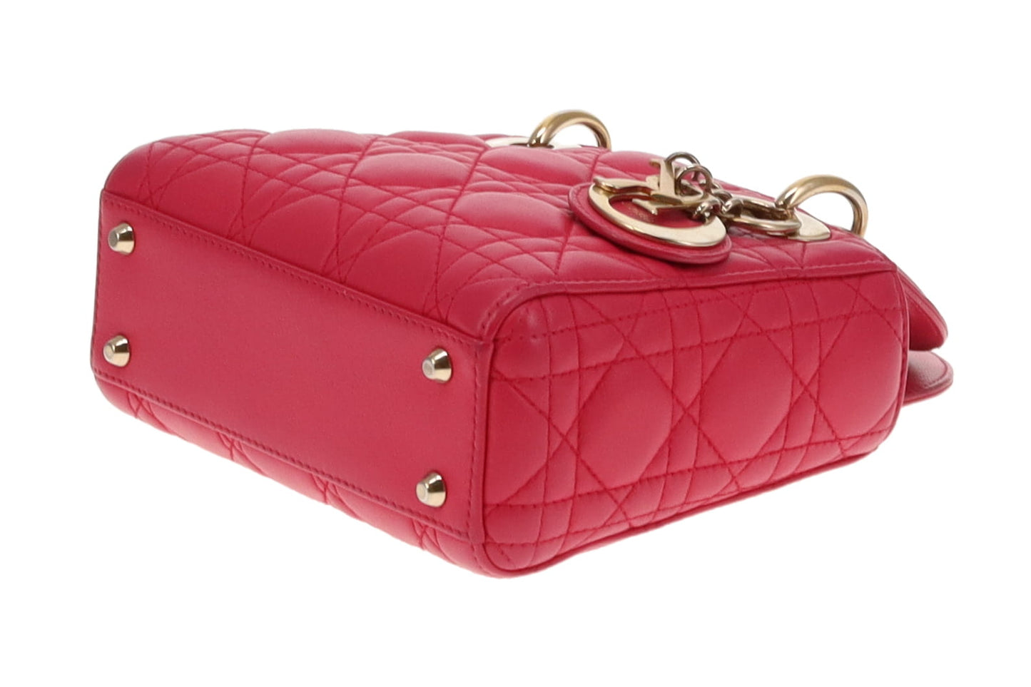 Dior Pink Lambskin Cannage Mini Lady Dior Bag 2014