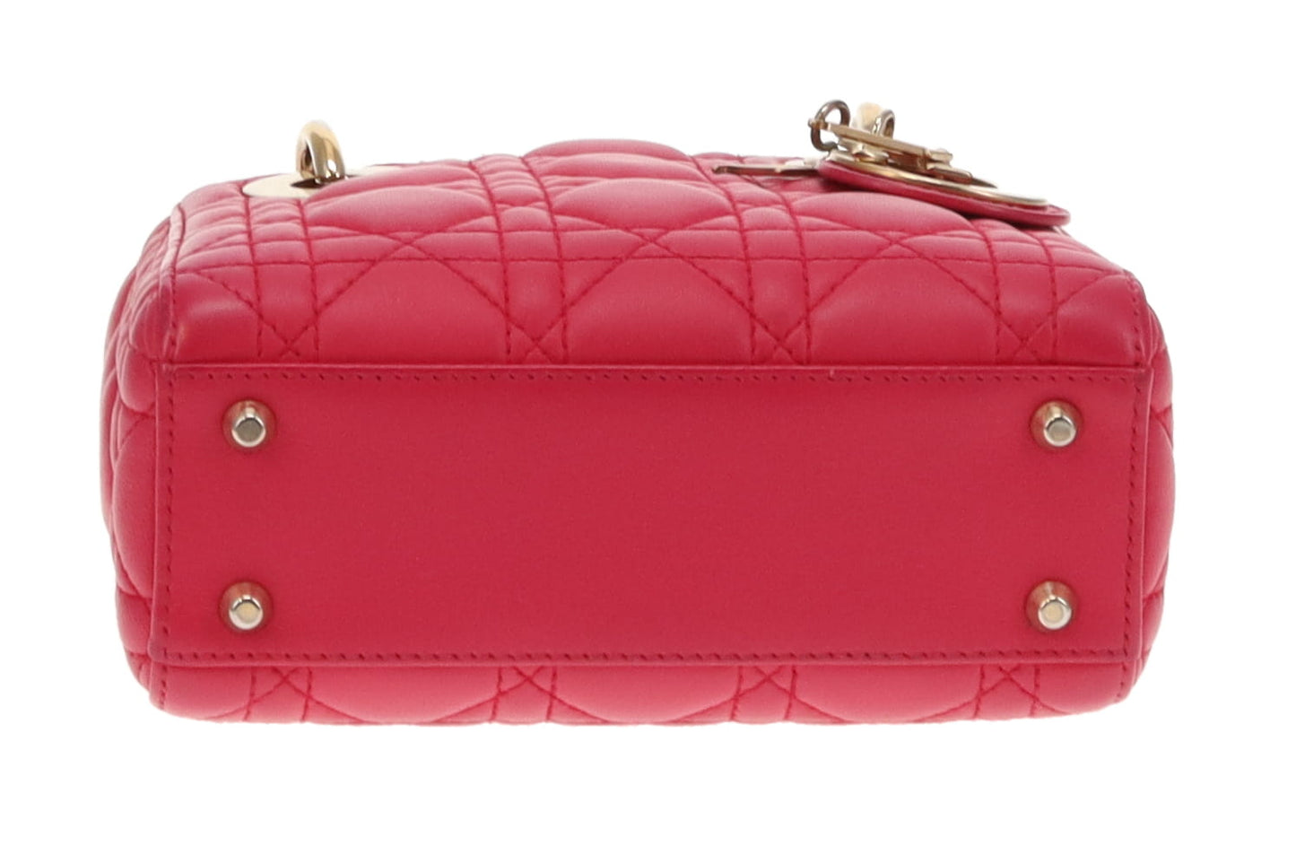 Dior Pink Lambskin Cannage Mini Lady Dior Bag 2014