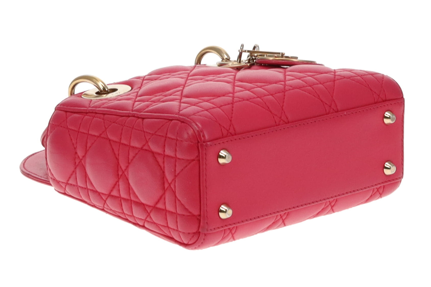 Dior Pink Lambskin Cannage Mini Lady Dior Bag 2014