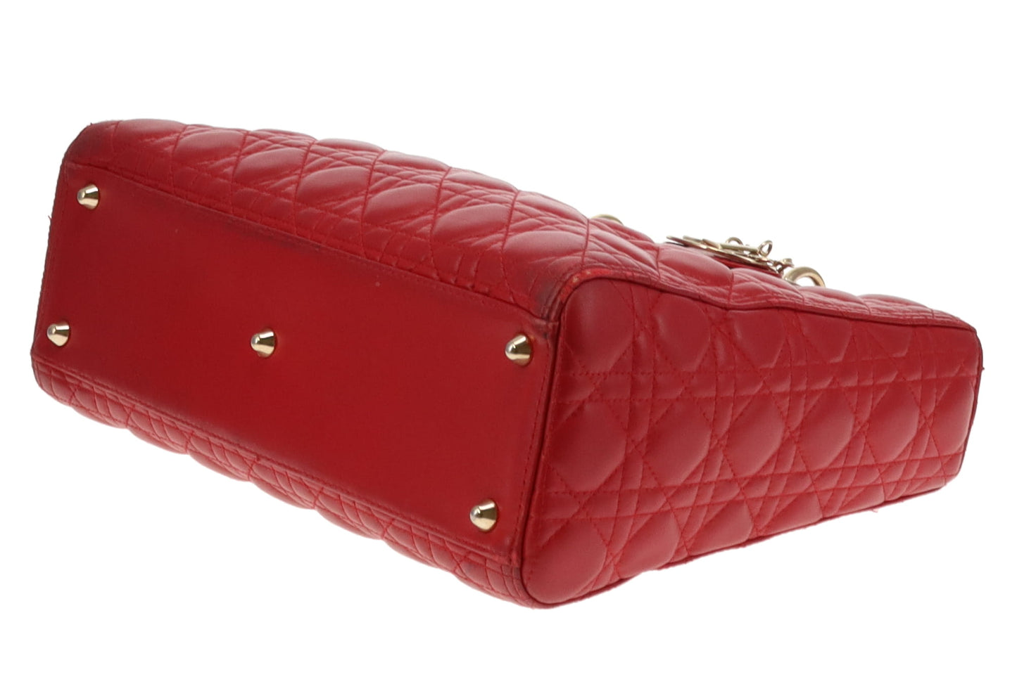 Dior Red Lambskin Large Lady Dior 2013