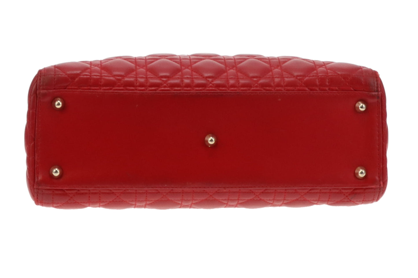 Dior Red Lambskin Large Lady Dior 2013