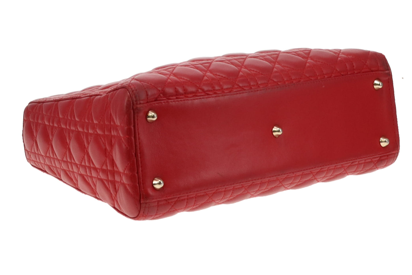 Dior Red Lambskin Large Lady Dior 2013